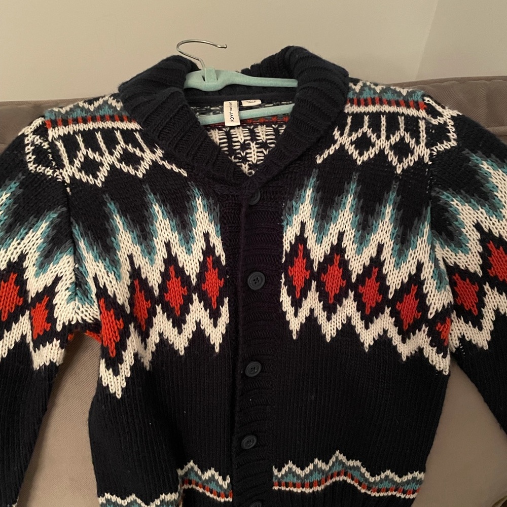 Fair Isle sweater perfect for the holidays rich colors nice cozy and warm.